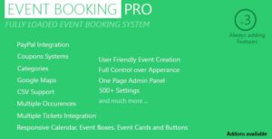 Event Booking Pro WP Plugin Paypal or offline