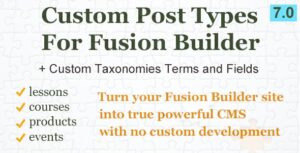 Custom Post Types and Taxonomies for Fusion Builder