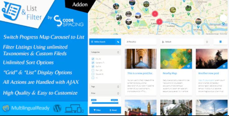 Progress Map, List & Filter - WordPress Plugin